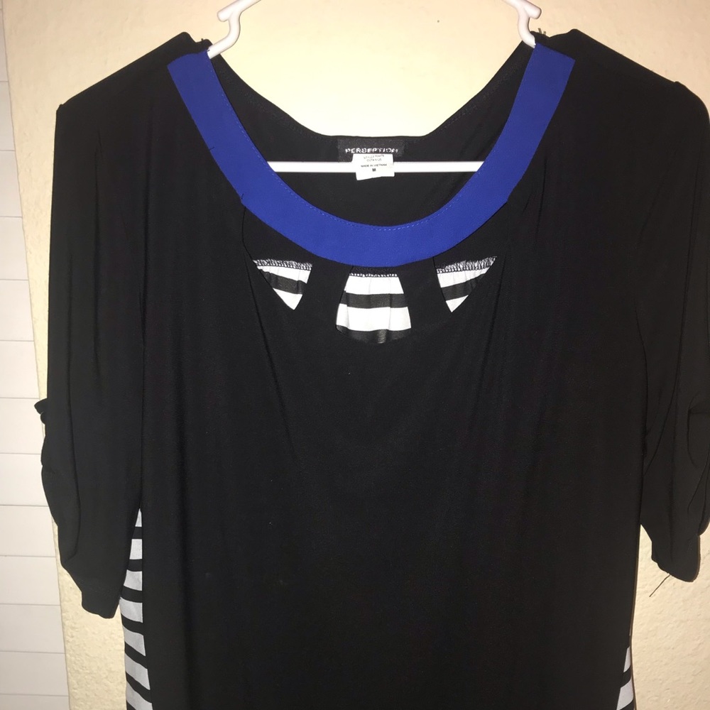 2/$25 BLACK AND NAVY STRIPED SHIRT